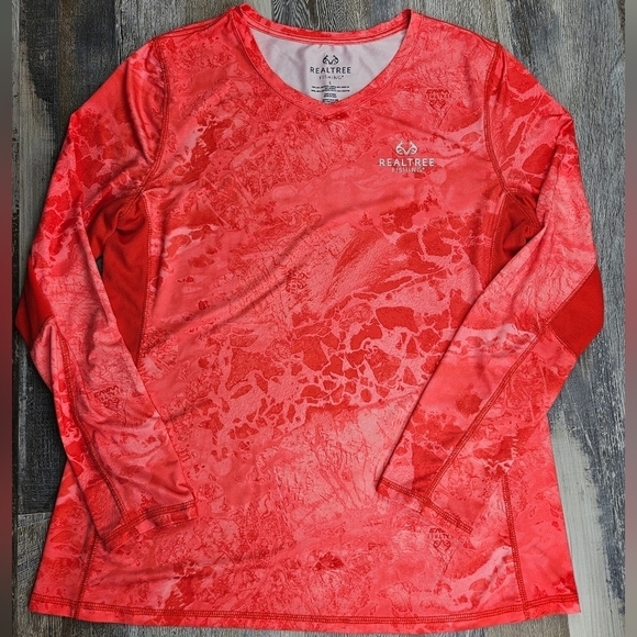Realtree Fishing Long sleeve tech shirt red camo womens - Picture 1 of 6